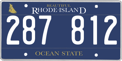 RI license plate 287812