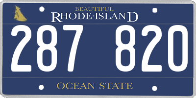 RI license plate 287820