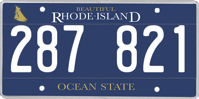 RI license plate 287821