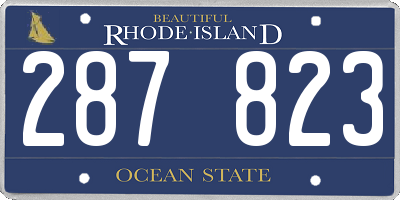 RI license plate 287823