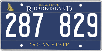RI license plate 287829