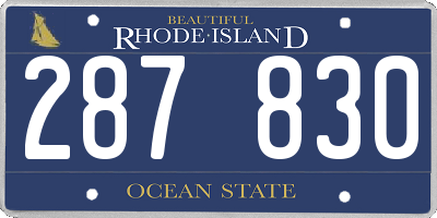 RI license plate 287830
