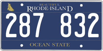 RI license plate 287832
