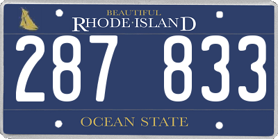 RI license plate 287833