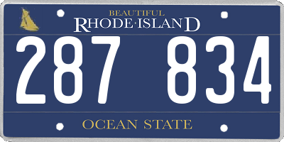 RI license plate 287834