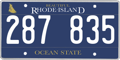 RI license plate 287835