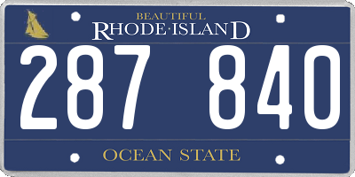RI license plate 287840