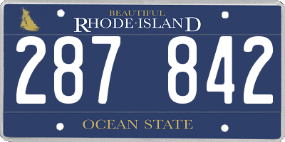 RI license plate 287842