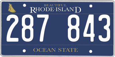 RI license plate 287843