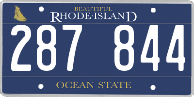 RI license plate 287844