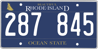 RI license plate 287845
