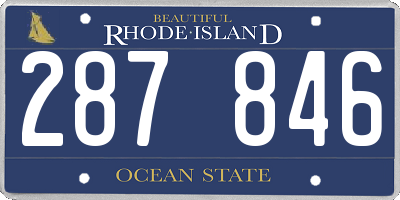 RI license plate 287846