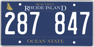 RI license plate 287847