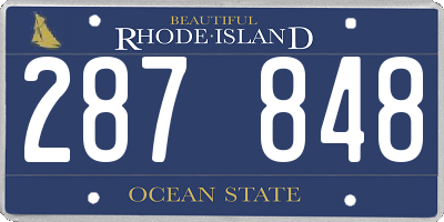 RI license plate 287848