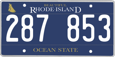 RI license plate 287853