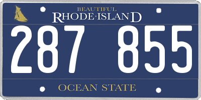 RI license plate 287855