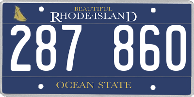 RI license plate 287860