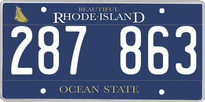 RI license plate 287863