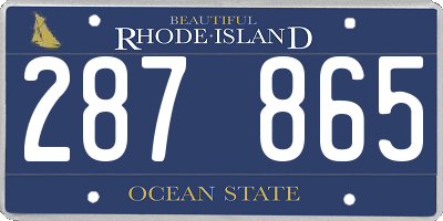 RI license plate 287865