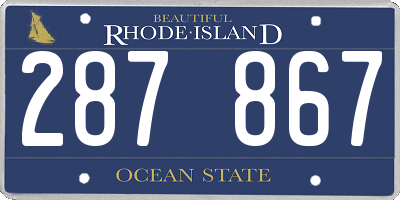 RI license plate 287867