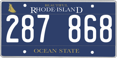 RI license plate 287868