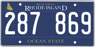 RI license plate 287869