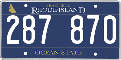 RI license plate 287870