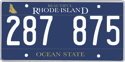 RI license plate 287875
