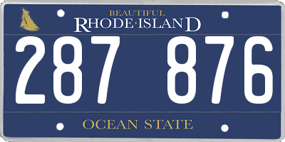 RI license plate 287876