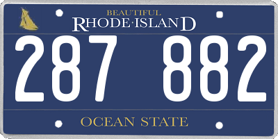 RI license plate 287882