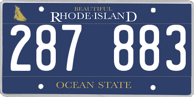 RI license plate 287883