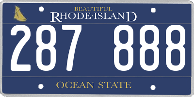 RI license plate 287888