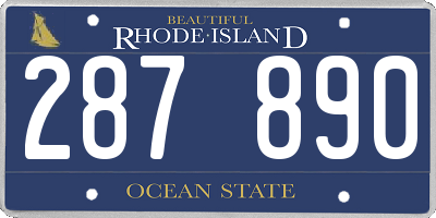 RI license plate 287890