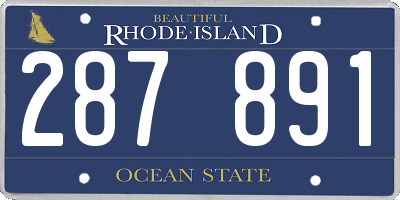 RI license plate 287891