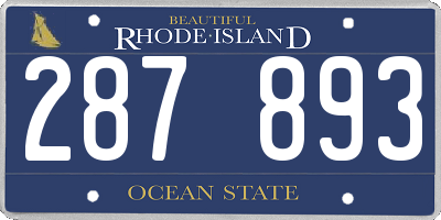 RI license plate 287893
