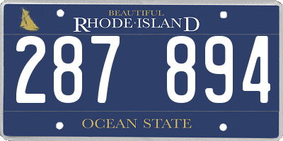 RI license plate 287894