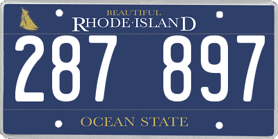 RI license plate 287897