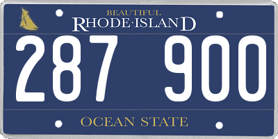 RI license plate 287900