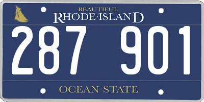 RI license plate 287901