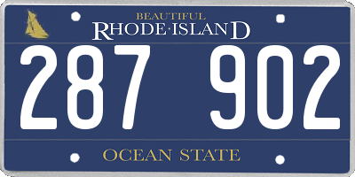 RI license plate 287902