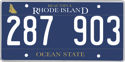 RI license plate 287903