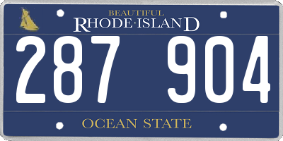 RI license plate 287904