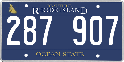 RI license plate 287907