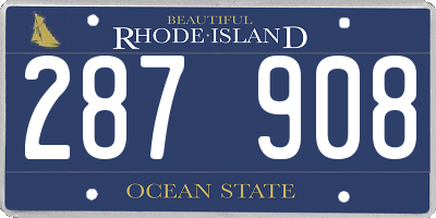 RI license plate 287908