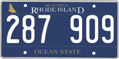 RI license plate 287909