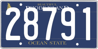 RI license plate 28791