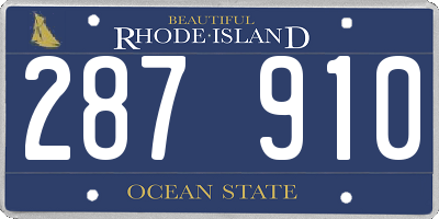 RI license plate 287910