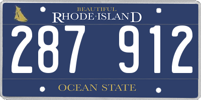 RI license plate 287912