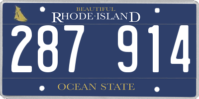 RI license plate 287914