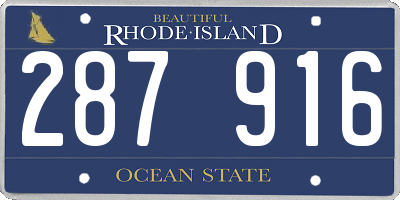 RI license plate 287916